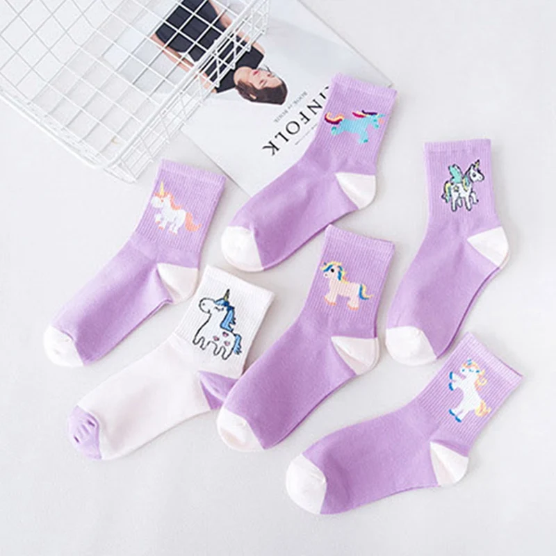 Kawaii/милые женские носки Забавные милые кремовые яркие цвета Мультяшные с