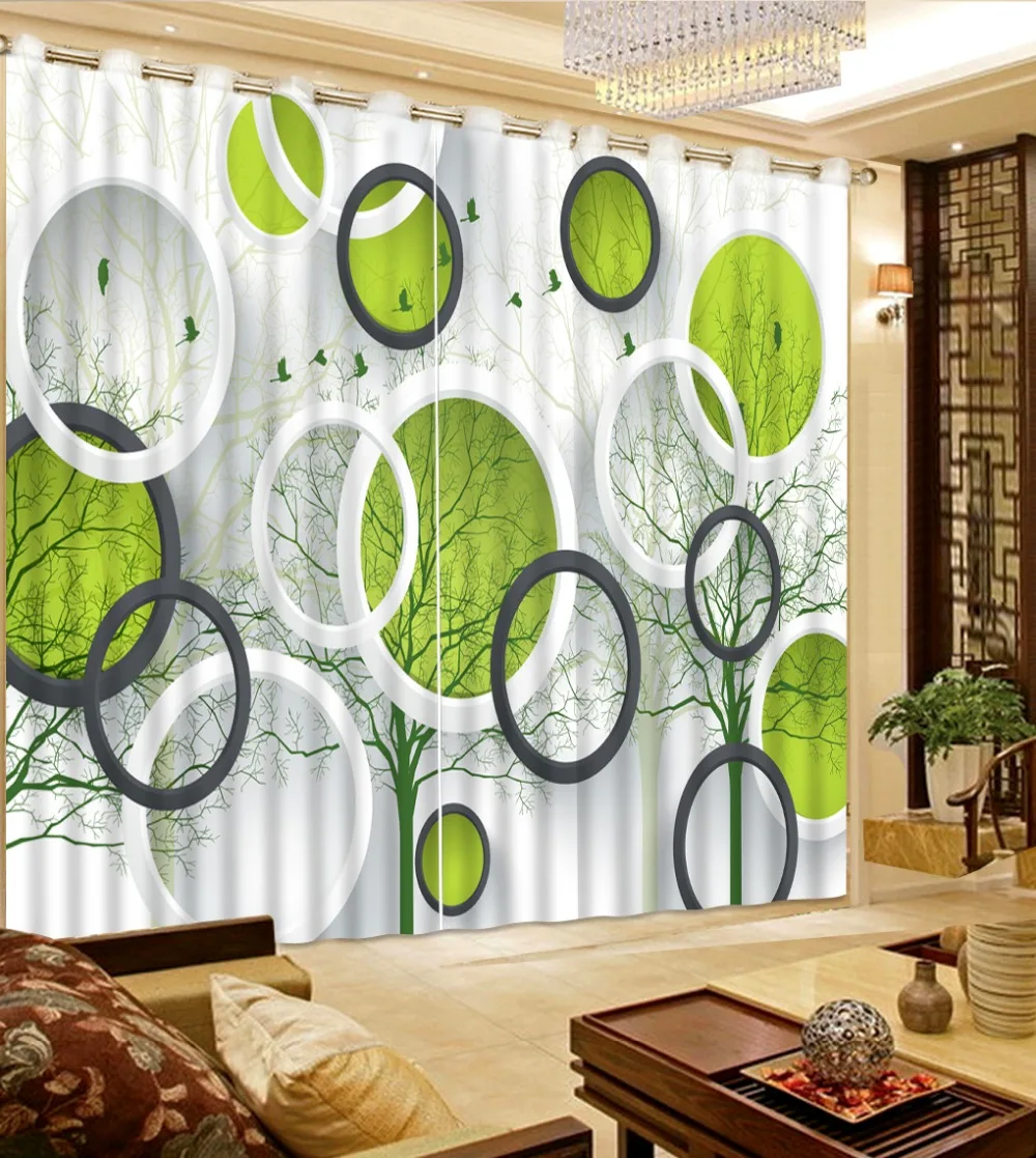 3d Curtains modern living room curtains 3d stereoscopic tree window