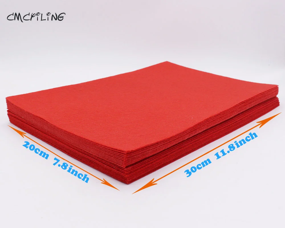 

CMCYILING Red 12 Pieces Red 1mm Felt Sheet Felt Craft Polyester Fabrics For Scrapbooki Sewing Fieltro Feltro textiles