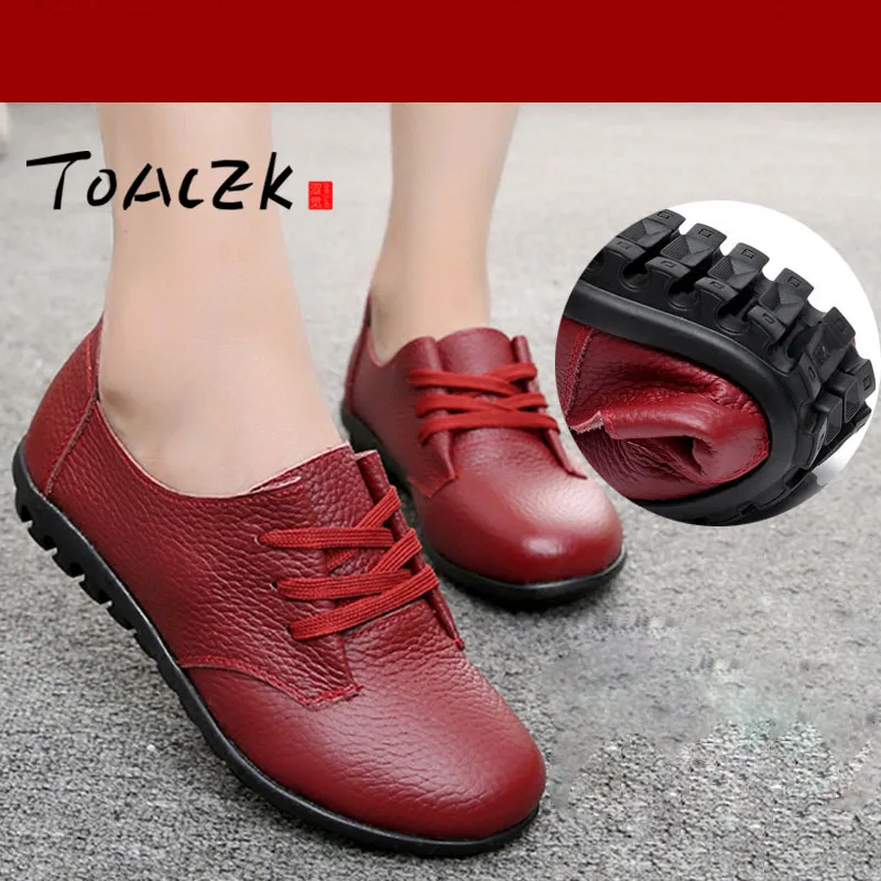 

New autumn winter flat heel comfortable soft sole women's shoes leather flat bottom casual shoes anti-skid women's shoes