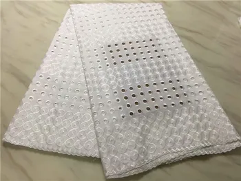 

High quality soft cotton embroidery lace white dry lace african swiss voile lace in switzerland for women yards5yards/lot PLM-58