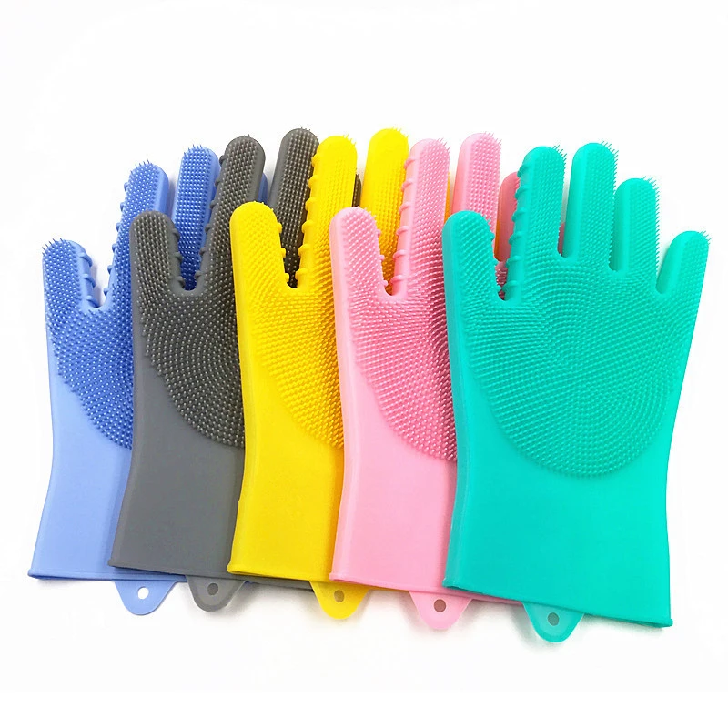 Новейшее обновление волшебные перчатки 1 пара силиконовые блюдо моющиеся перчатки кухонные аксессуары Универсальные перчатки для мытья посуды бытовой инструмент