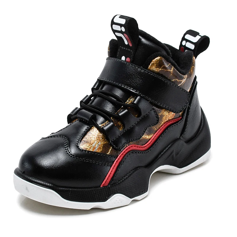 

ULKNN Children's comfortable casual shoes Kids shoes 2019 winter plus velvet warm network red old shoes fashion hipster cool boy