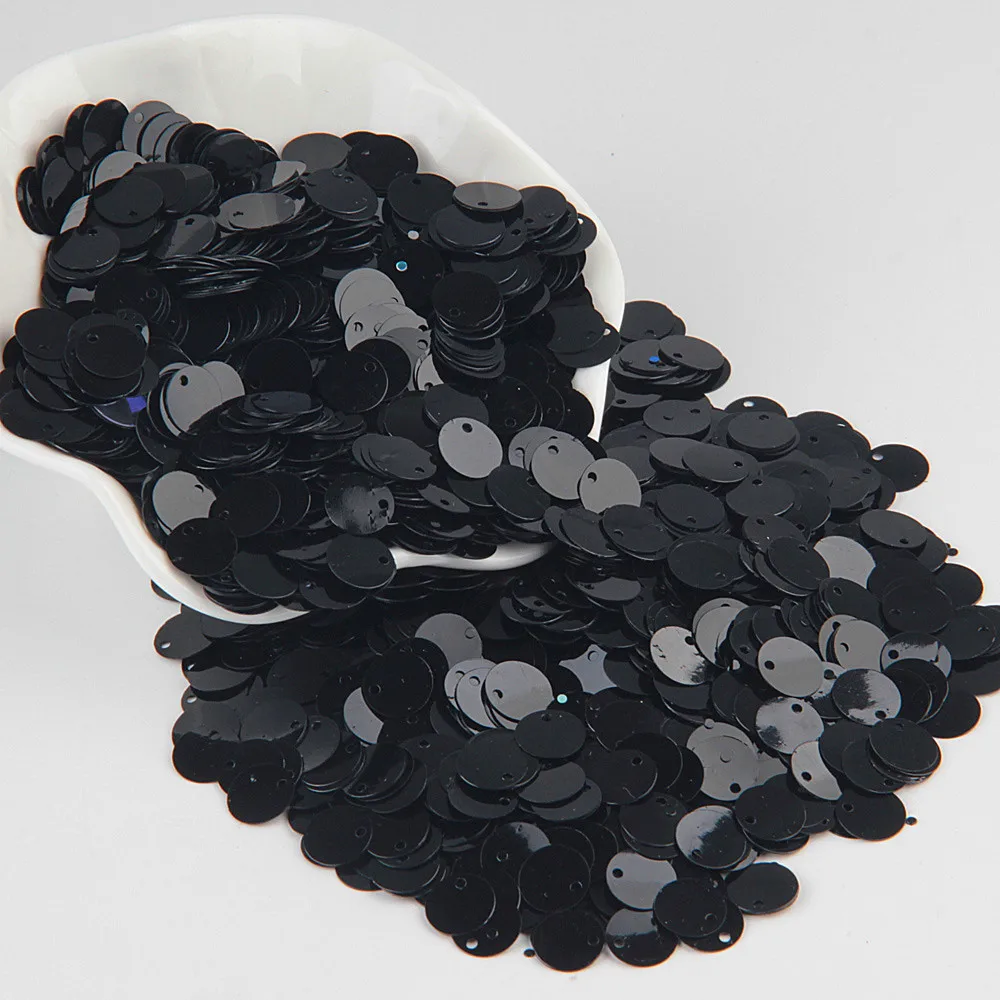 Блестка черная блестка 3 мм-30 мм ПВХ Плоская Круглая тусклая полированная тесьма с пайетками для шитья свадьбы ремесло Женская одежда Аксессуары - Цвет: 10mm black
