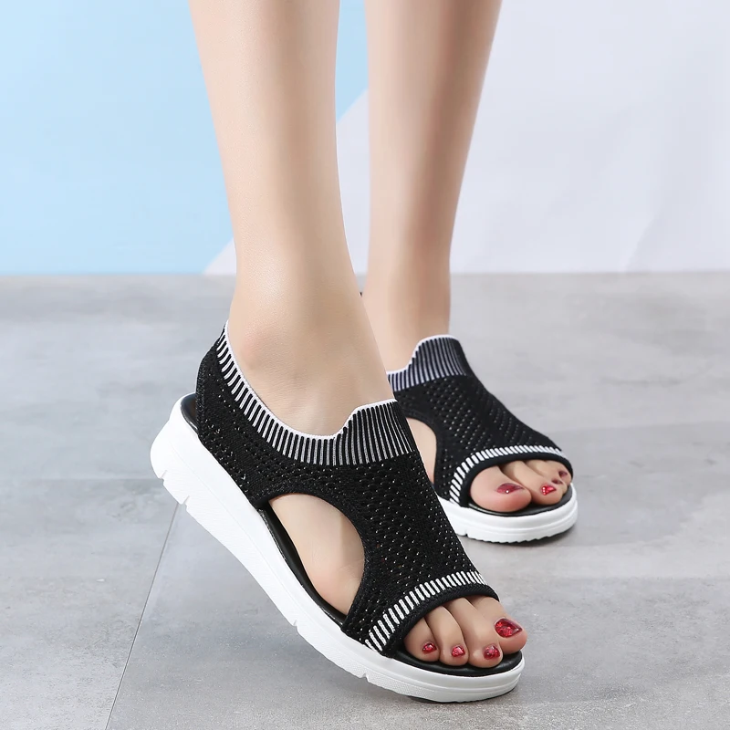 

2019 Summer Sandals Women Flat Platform Shoes Casual Ladies Sandals Comfortable Female Shoes Lightweight Big Size