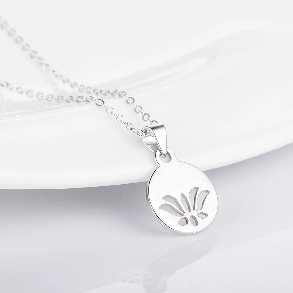 100% 925 Sterling Silver Charms Hollow Out Lotus Flower Charms Pendants For Making Necklace DIY Accessory Gifts