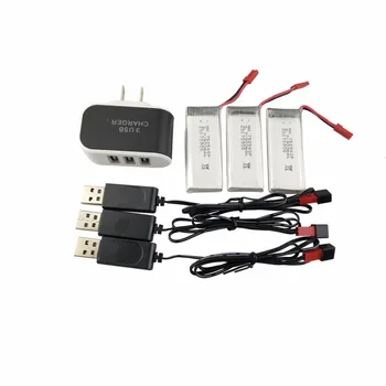 

3PCS 3.7V 900mah lithium Battery The US Regulation Charger 3PCS Charging Cable 8807 8807W Folding Four-axis Aircraft Battery