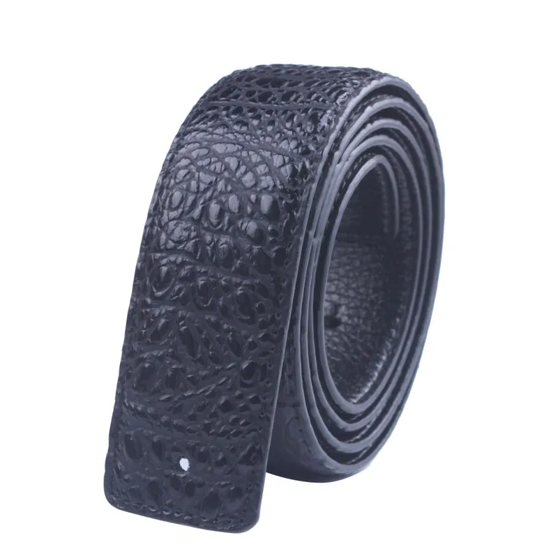 

2PCS Crocodile Pattern Mens Leather Belt 3.5cm Without Buckle