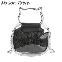 Женская Соломенная Сумка через плечо, сумка на цепочке с милым рисунком, водонепроницаемая сумка для телефона,, женские дизайнерские сумки высокого качества