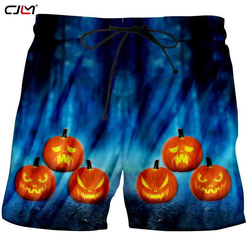 

CJLM New 3D Printed Funny Flame Pumpkin Halloween Theme Clothing Wholesale Personality Man Shorts 5XL