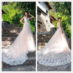 Элегантное кружевное свадебное платье Vestidos de novia 2019 простое свадебное платье трапециевидной формы сексуальные романтические свадебные