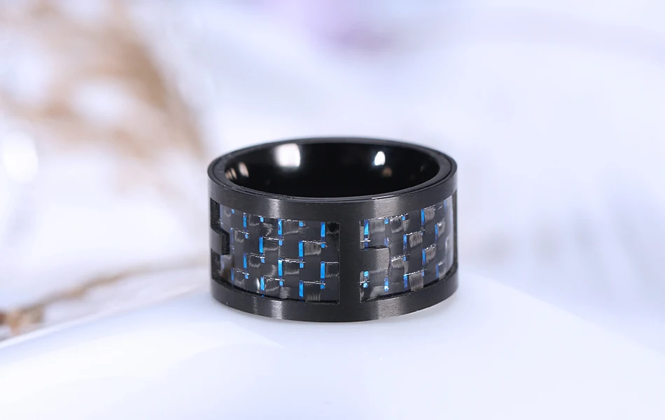 Effie queen 316L кольца из нержавеющей стали для мужчин в стиле панк Модные Двухслойные поворотные кольца черный синий цвета IR41