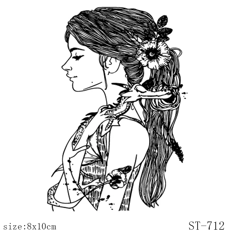 

AZSG Pretty Girl Side face Clear Stamps/Seals For DIY Scrapbooking/Card Making/Album Decorative Silicone Stamp Crafts