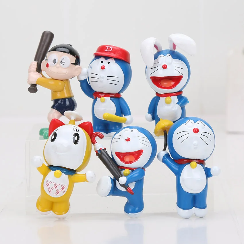5 шт./лот фигурки Doraemon 7 см фигурка Nobita Nobi куклы из ПВХ Shizuka Minamoto Takeshi Goda Dorami Doranikov 6