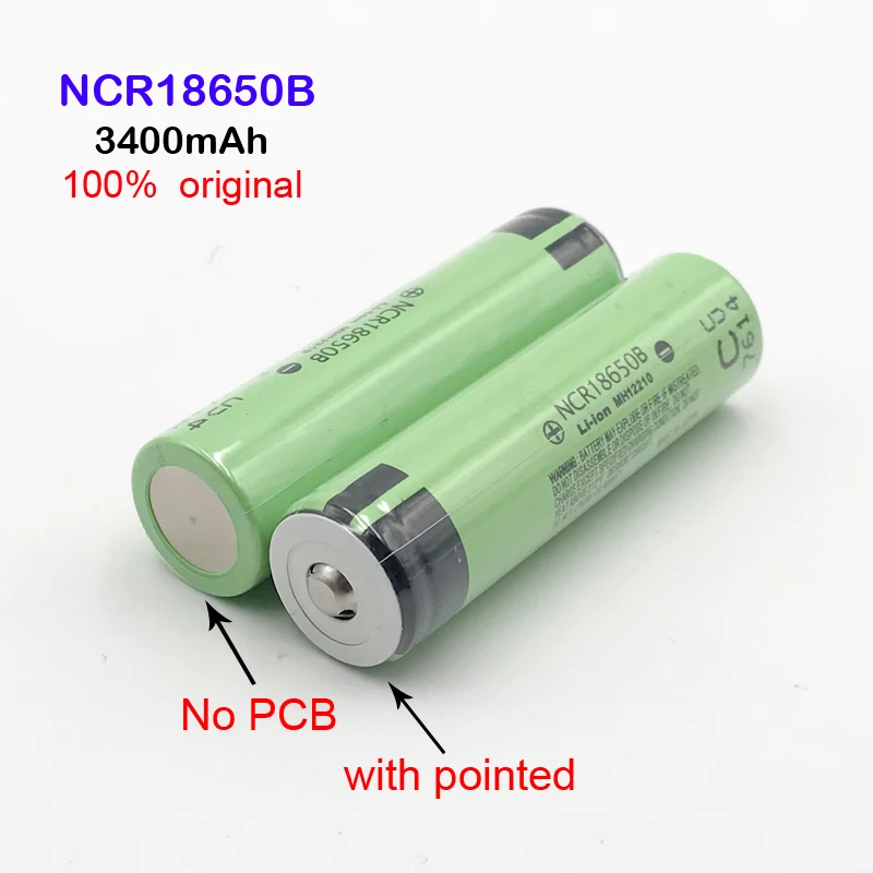 

18650 battery ncr18650b 18650 3400mah battery ncr18650b ncr 18650b with Pointed no PCB