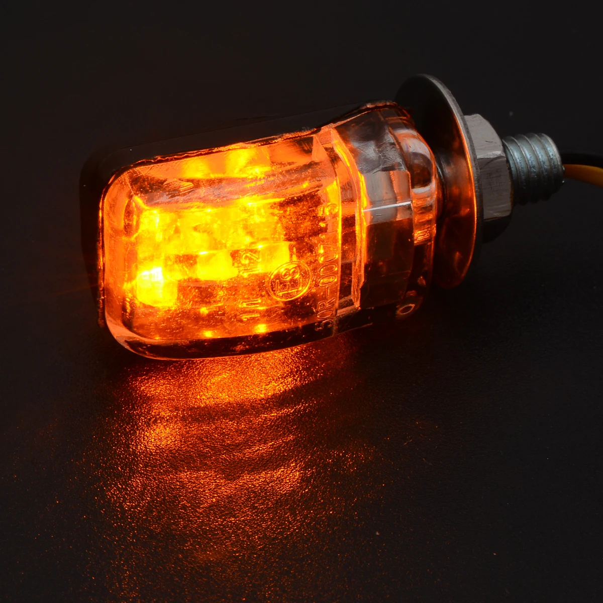 4pcs 12V Amber LED Motorcycle Dirt Bike Turn Signal Light  Mini Blinker Indicator Small Rectangular Lamp 2 wires For Honda