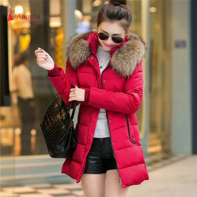 Brand China Winter Jacket Women Warm Long Padded Coat Hood Fur Collar