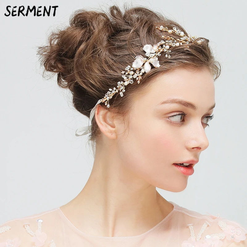 

Bride New Wedding Hair Pin Ornaments Elegant Flower Leaves Decor Handmade Bride Headdress