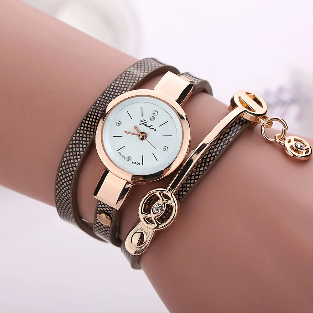 OTOKY, роскошные брендовые кварцевые часы, модные женские часы из искусственной кожи, часы-браслет, повседневные женские наручные часы, Relogio Feminin - Цвет: AS SHOW