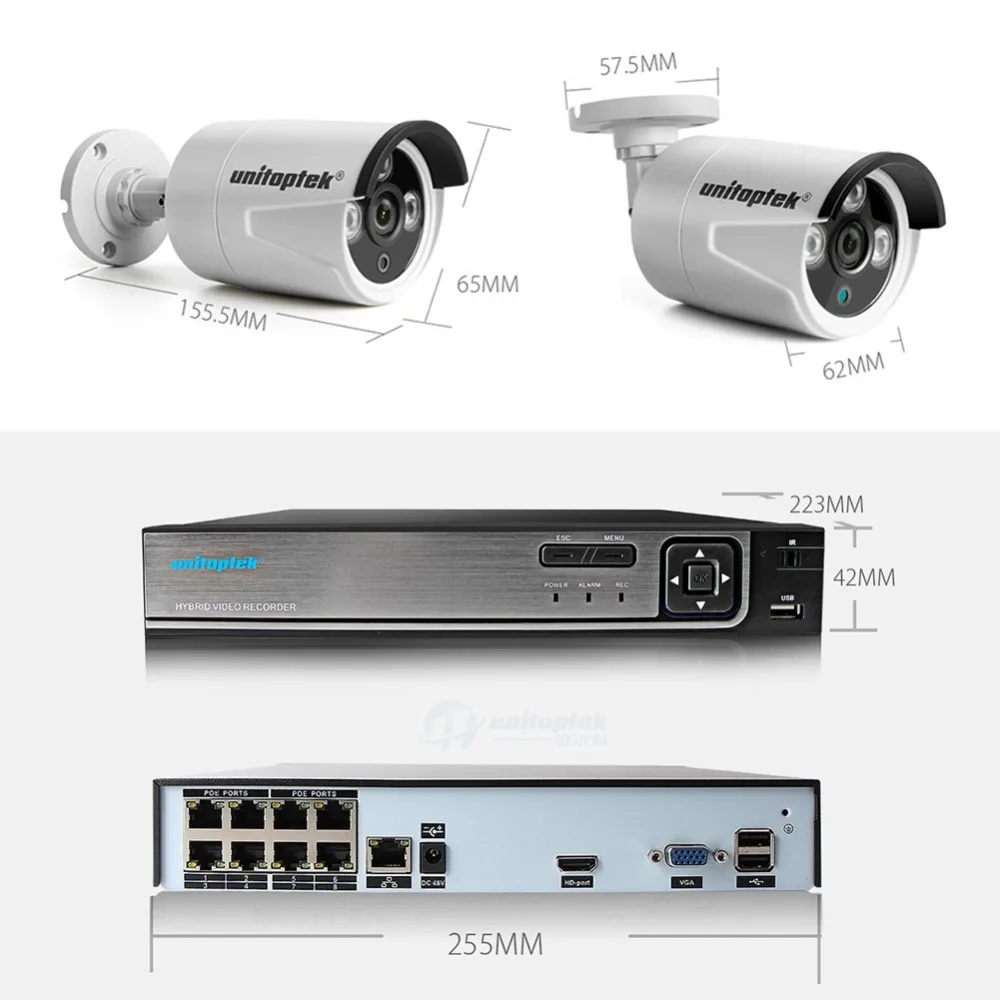 8CH 1080P 48V POE NVR Комплект охранной камеры CCTV система 8 шт 2.0MP IP камера P2P металлический