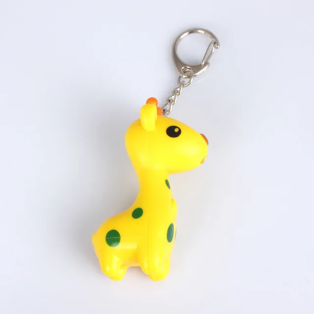 Cute Giraffe Keychain LED Light Glowing vocal Sound Small Animal