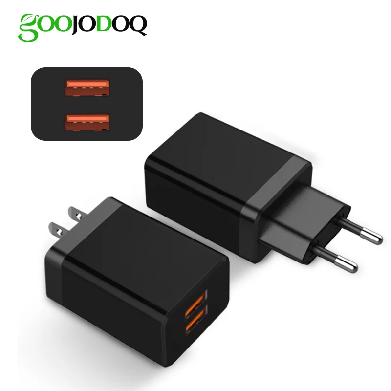 

For iphone Eu Charger 2.4A Usb Wall Charger For Huawei Samsung Dual USB Charger Fast Charger Power Adapter For redmi note 7