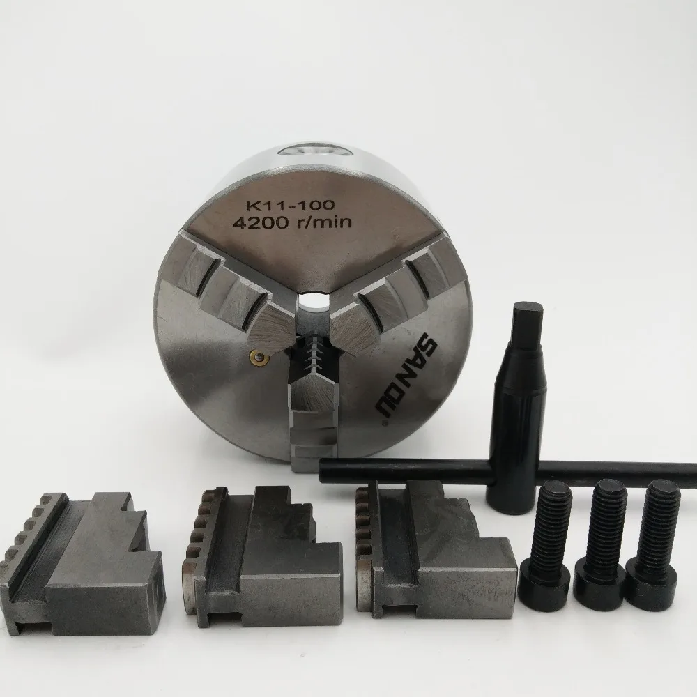 3 Jaw Lathe Chuck 100mm 4" Self Centering Chuck Three Jaws K11 100