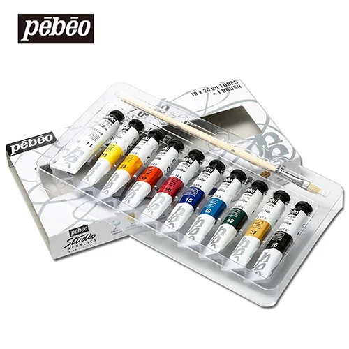 Pebeo наборы масляных красок профессиональные масляные краски для рисования акриловая краска цветные товары для рукоделия 10/20 цветов 20 мл/туба - Цвет: 10 Colors
