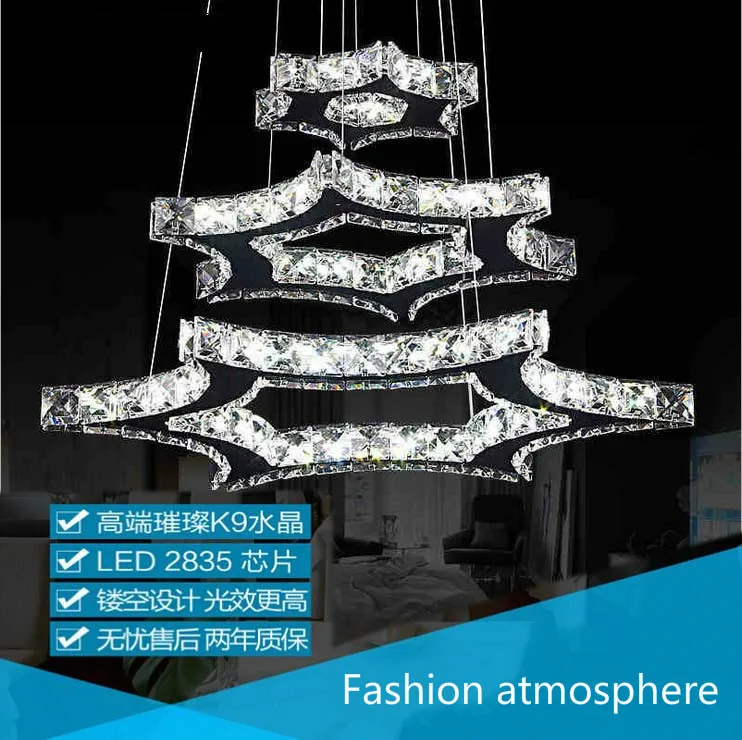 

Simple modern LED crystal chandelier restaurant dining hall light study hall creative personality star chandelier