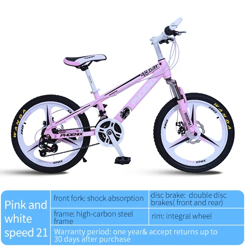 Феникс велосипед 20/22 для детей, студентов, детей спицы и Интегрированные Велосипеды 21 скорость, Высокоуглеродистая Сталь, спортивный велосипед - Цвет: 20in integral pink