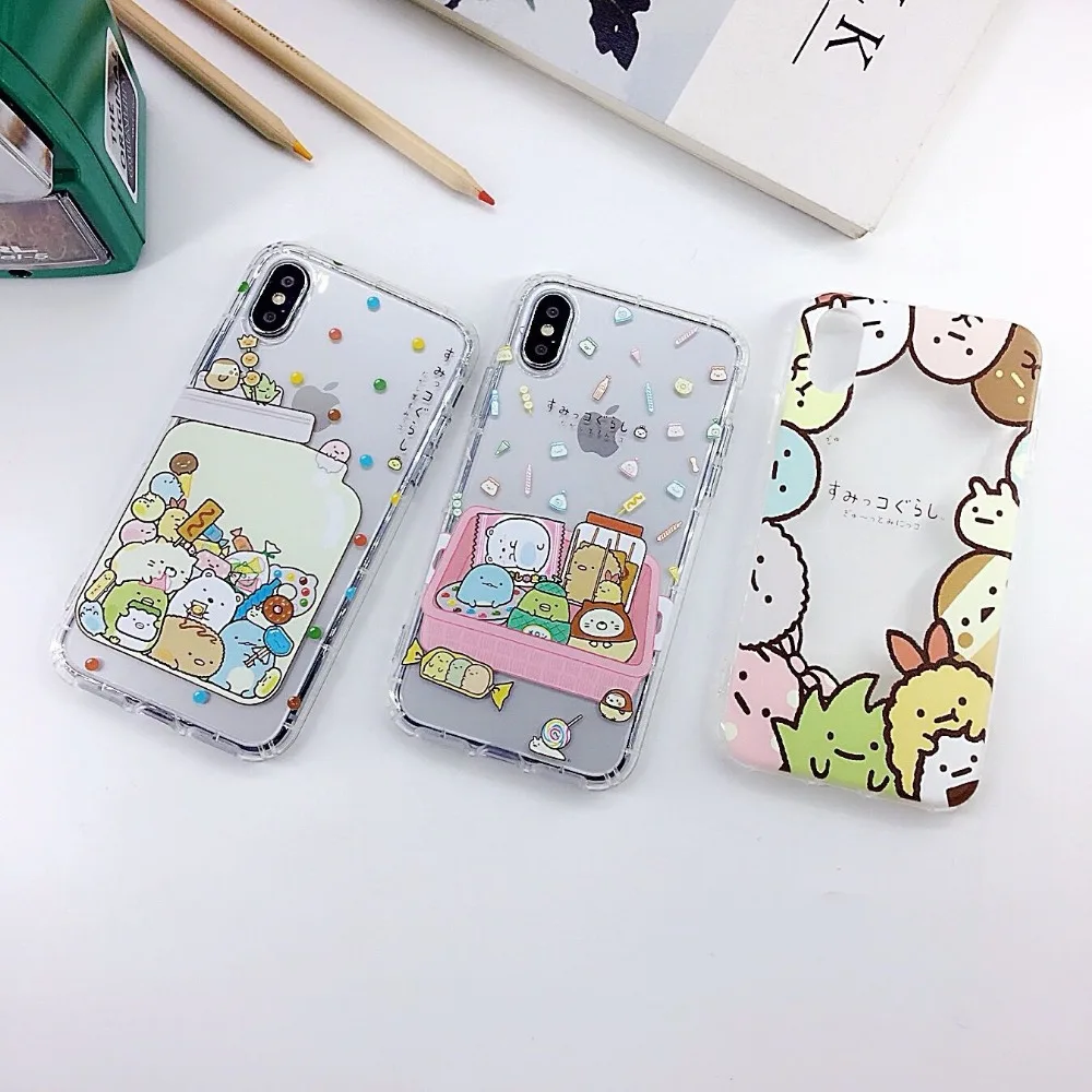 Японский милый мультфильм Sumikko urashi Мягкий ТПУ чехол для iPhone X S XR XS MAX Прозрачный 6 7 8