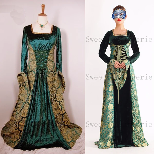 Hot Sale Medieval Queen Costumes Halloween Cosplay Costumes for Women