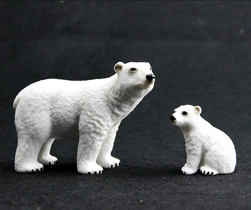 

PVC Animals World Polar Bear with Baby Staric Model Plastic Action Figures Toys Gift for Kids Early Education Toy