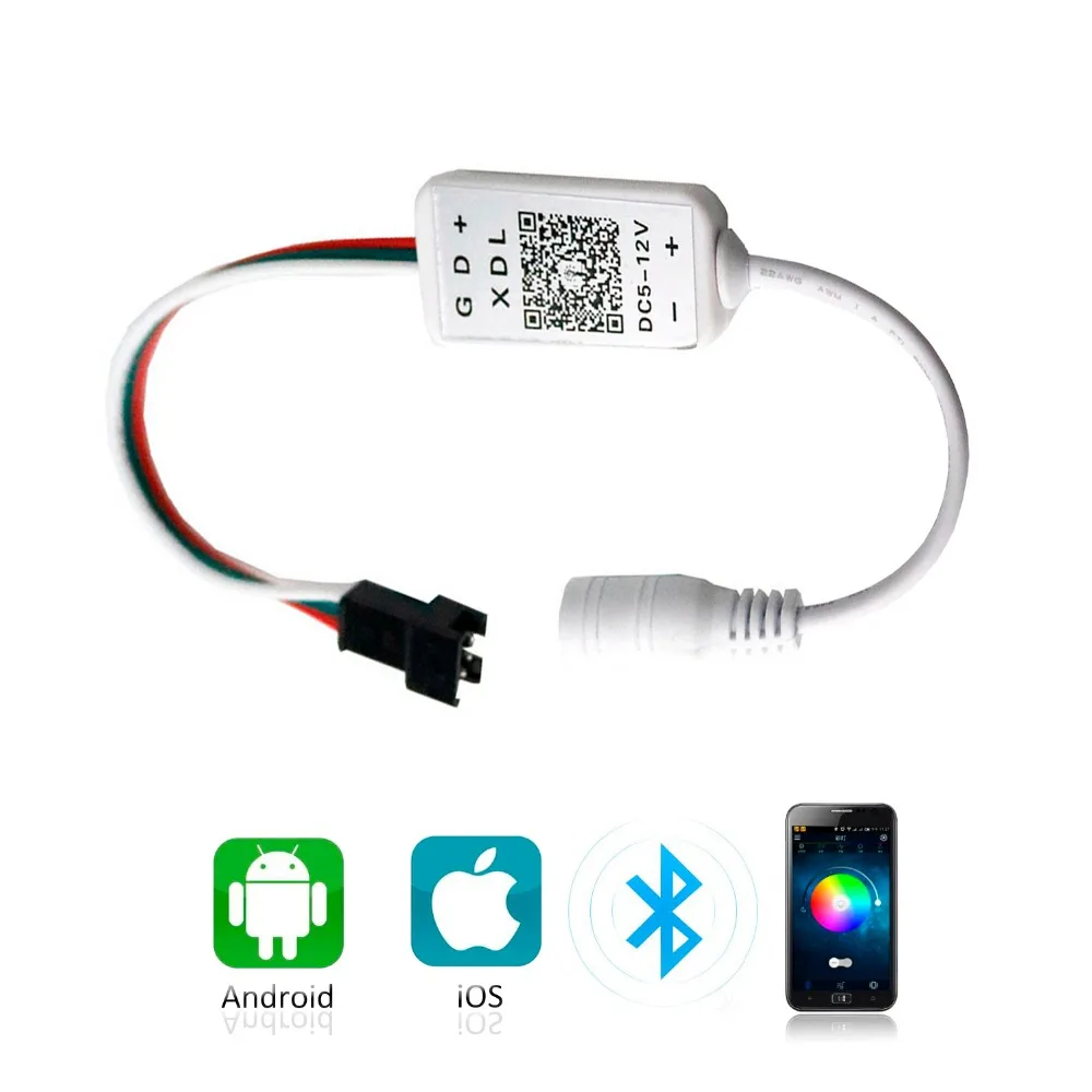 5 в 12 В мини RGB контроллер магический светодиодный пиксельный RGB Bluetooth телефон приложение управление диммер для WS2801 WS2811 WS2812B светодиодный Пиксельная полоса JQ