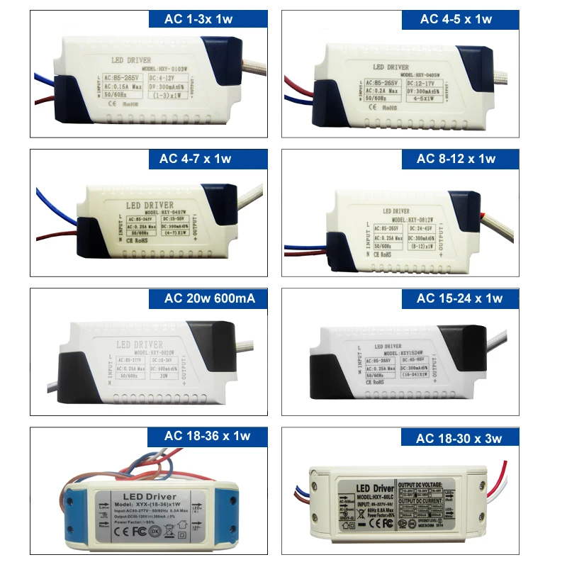

High Power 3w 4w 5w 7w 10w 20w 30w 40w 50w 60w 70w 80w 90w Input AC 85-265V LED Driver Adapter For LED Ceiling Lamp Light