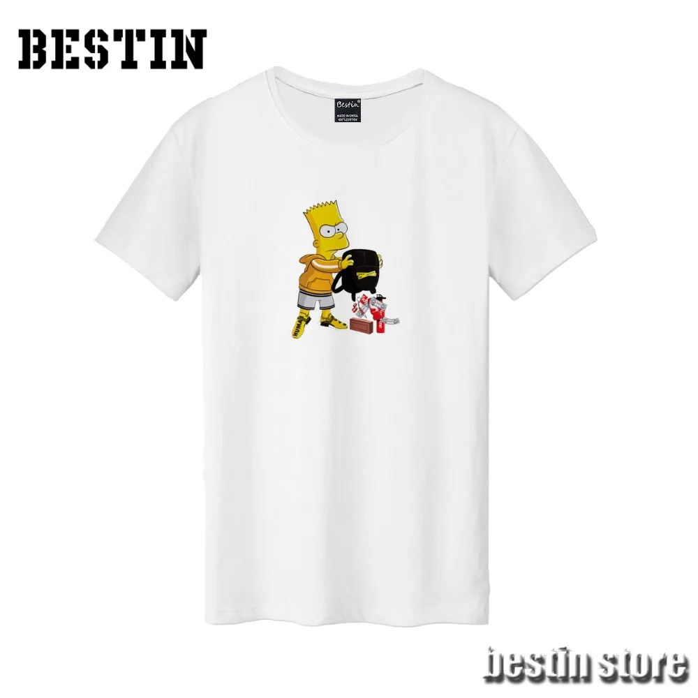 Bestin новый мультфильм Симпсоны хип хоп Забавный уличная хлопковая