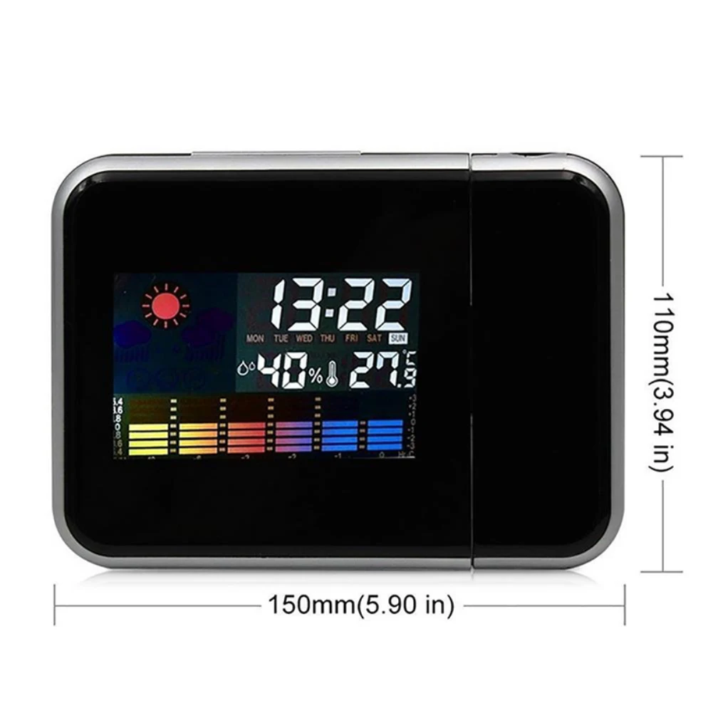 Креативный 1 шт. электронный цветной экран ЖК-светильник для задней панели проекционный черный Повтор Будильник креативные часы настольные часы утренние часы