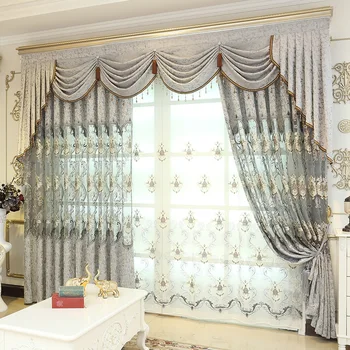 

European luxury curtains for the living room embroidered tulle curtains high quality curtains for the bedroom windows