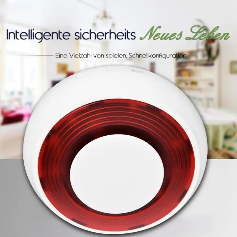 

Standalone Home Security Alarm 110dB Sound Alarm Red Strobe Light Wireless Flashing Siren