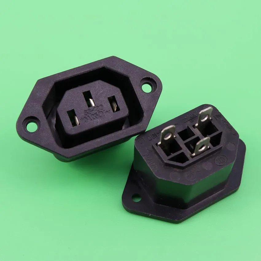 

YuXi Generic 1PCS Female AC Power Sockets Connectors 250V 10A FR Computer Amplifier IEC 320