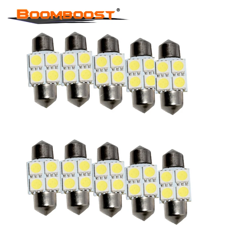 4SMD купольный светильник Автомобильный Дверной 12V светодиодный 31mm C5W Festoon Dome лампы