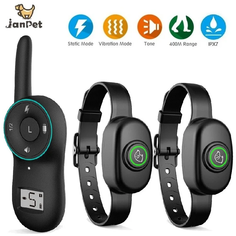 

JanPet Dog Electric Collar Waterproof Dog Training Collar Rechargeable Remote Dog Bark Control Collar Anti Bark Shock Collar