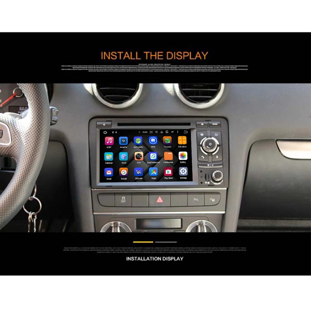 Flash Deal Eunavi 7" Quad Core Android 9.0 2 Din Car DVD Stereo GPS Navigation For Audi A3 S3 RS3 OBD2 1080P Bluetooth RDS Radio DAB wifi 1