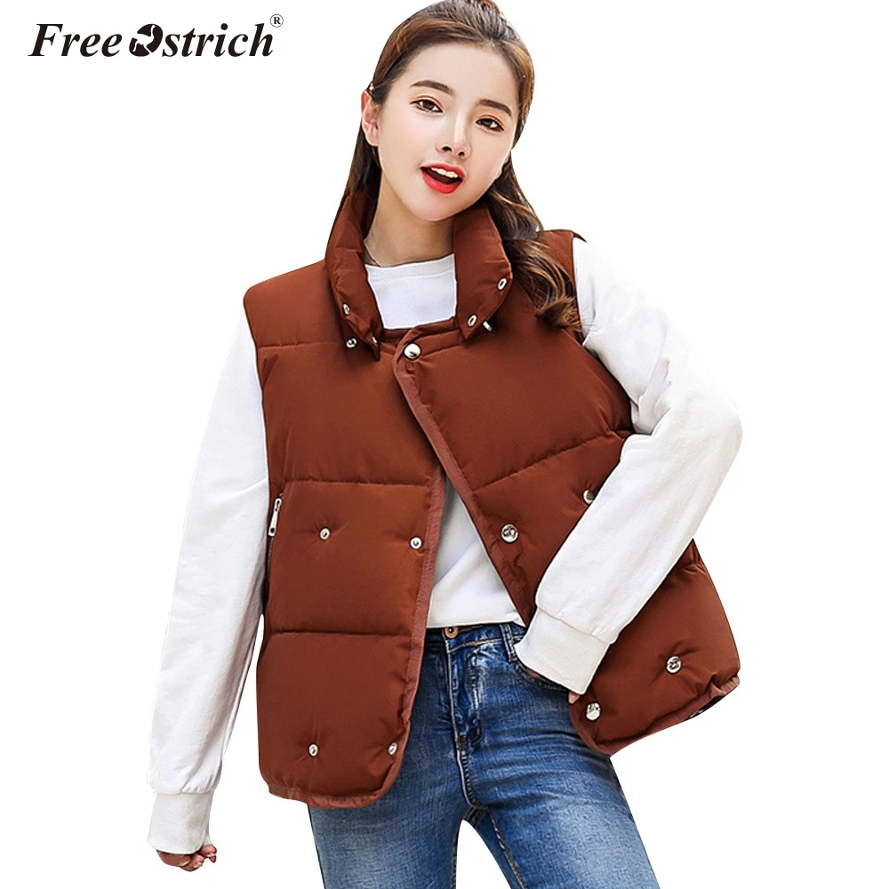 

Free Ostrich Vest Women 2019 New Vest Women's Jacket Autumn Winter Sleeveless Coat Wine Black White Coffee N30