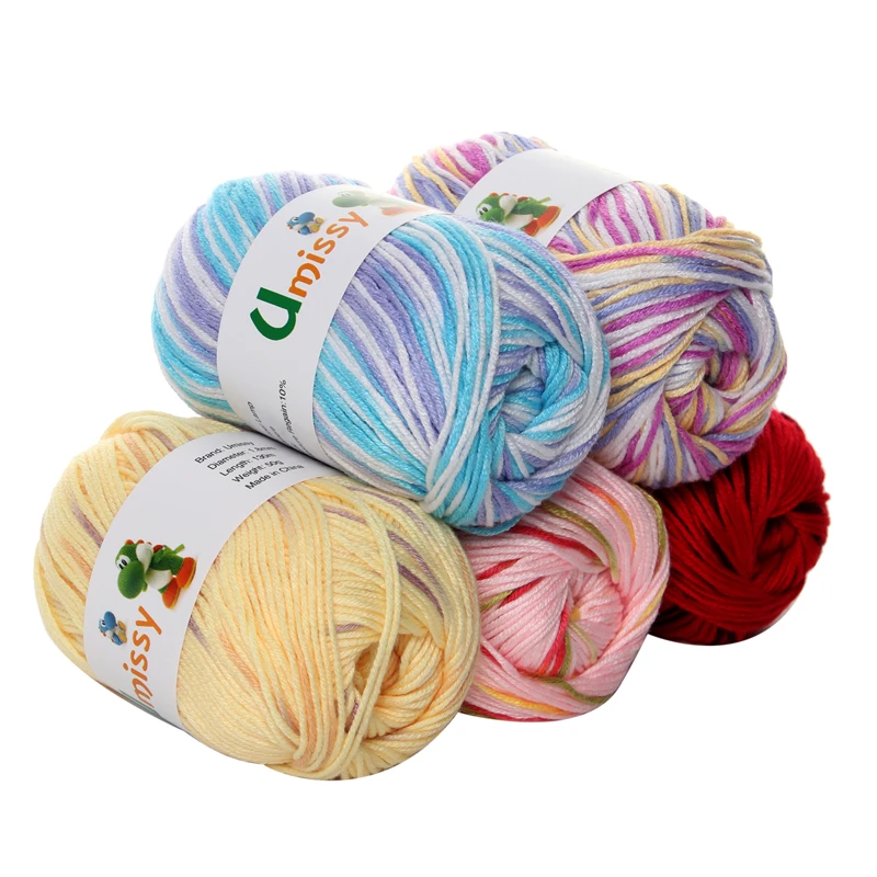 10pcs Soft Silk Fiber Cashmere Wool Yarns For Kids Eco friendly Dyed Baby Yarn For Knitting