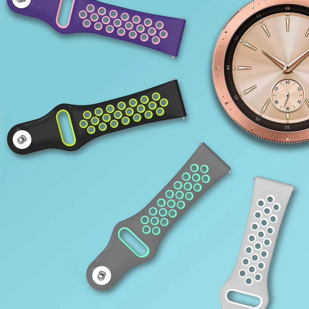 Silicone Watch Band for Amazfit Bip WatchBands for Samsung Gear Sport Bracelet for Samsung Galaxy Watch Active 20mm Galaxy Watch (2)