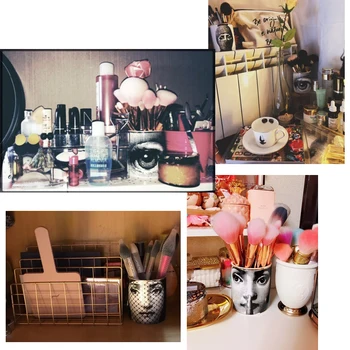 

DIY Candle Holder Decorative Makeup Pen Holder Ceramic human Face Box without lid Dressing Brush Jewellery Desk Ornaments Crafts