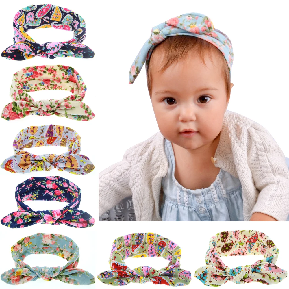 Colorful soft baby headband toddler baby head wrap cotton stretch headband soft turban knot