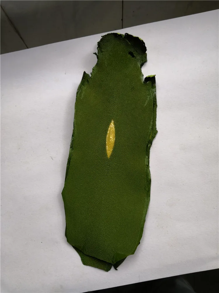 Настоящая кожа ската кожи скрыть коврик для ползания шлифованной кожи Большой Большие размеры натуральный Manta Ray рыбьей кожи цвета: зеленый