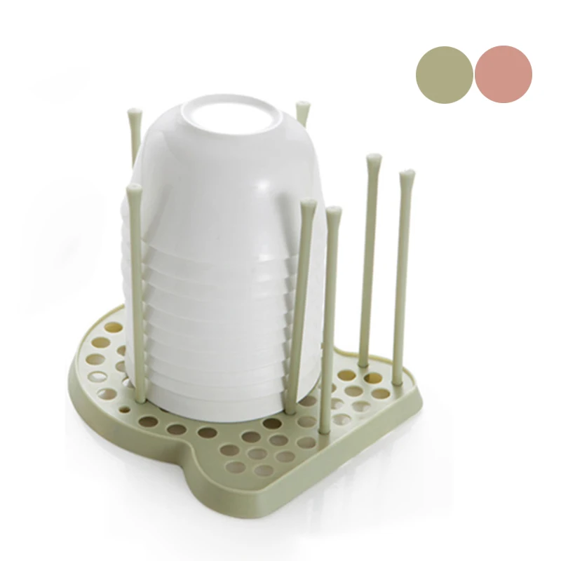 

1PCS Bowl Dish Drying Drying Rack Holder Bottles Cup Dish Racks Holders Shelf Drip Rack Kitchen Organizer Color Pink/Green